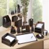 OSCO BPU3TT Luxury Faux Leather 3-Tier Letter Tray, Brown view 2
