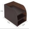 OSCO BPU3TT Luxury Faux Leather 3-Tier Letter Tray, Brown view 3