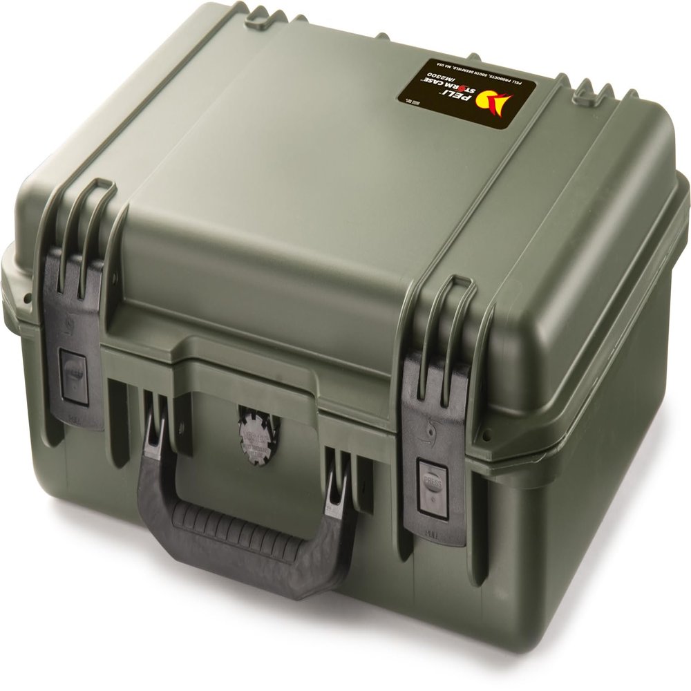 PELI iM2300 Protective Case for Cameras, Drones and Audio Recorders, 20 L, Foam, Olive Green