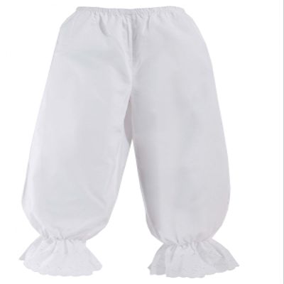 PartyXPeople Women's Witch Pants | Victorian Ruffle Bloomers | White 10327-38