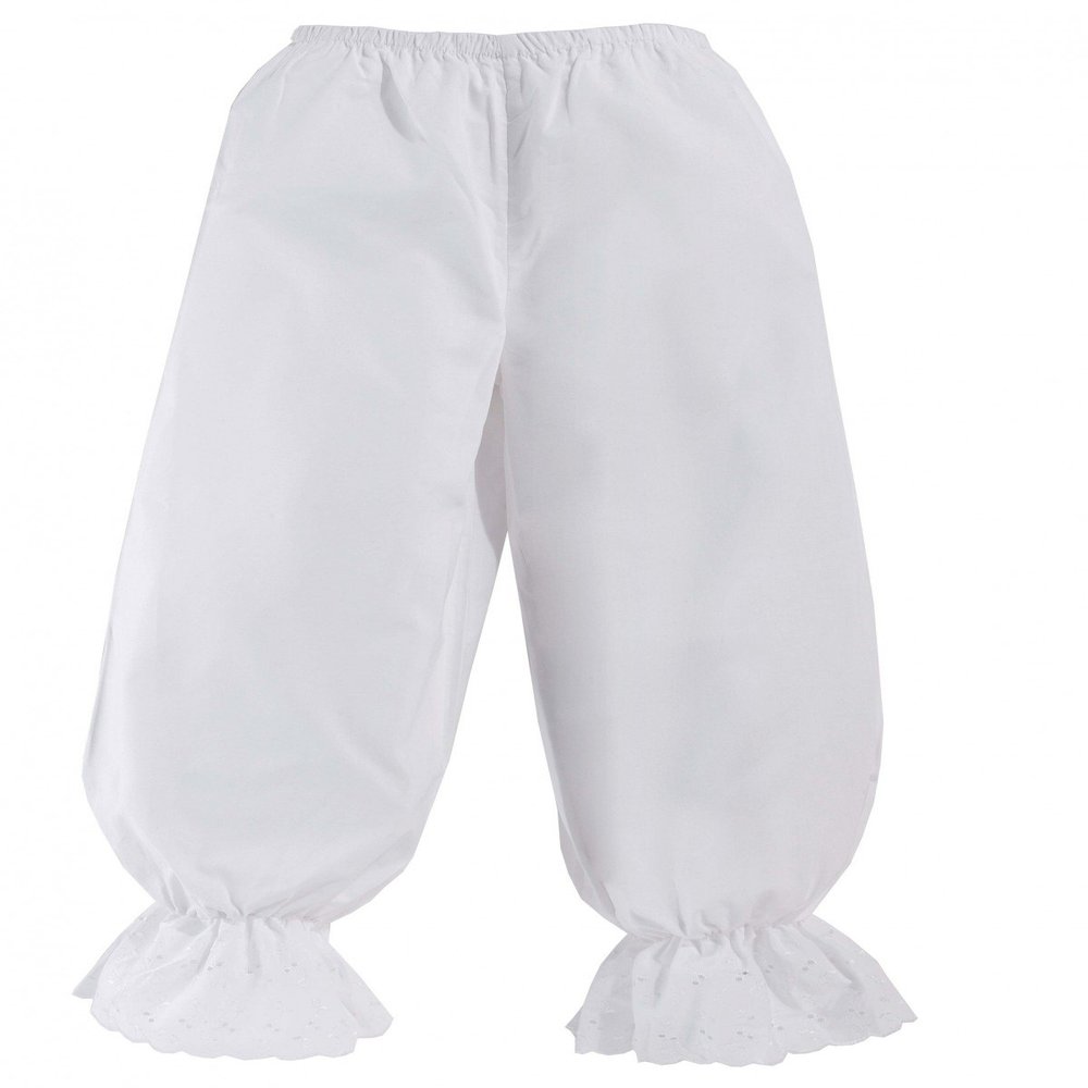 PartyXPeople Women's Witch Pants | Victorian Ruffle Bloomers | White 10327-38