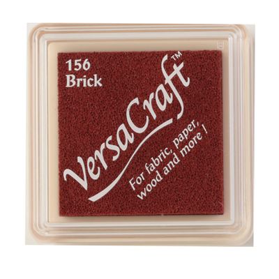 Tsukineko VersaCraft VKS-156 Fabric Ink Pad, 25 x 25 mm Cube, Brick Red