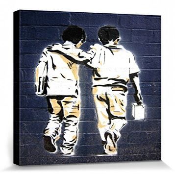 1art1 Graffiti Friends Canvas Print on Stretcher Frame, 40 x 30 cm