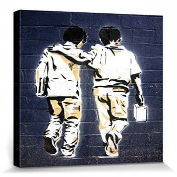 1art1 Graffiti Friends Canvas Print on Stretcher Frame, 40 x 30 cm