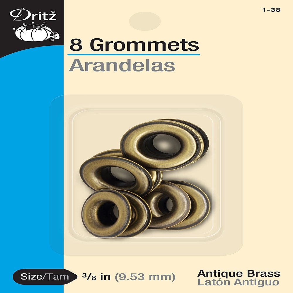 Dritz 3/8-Inch Grommets, Antique Brass Finish, 8 Count