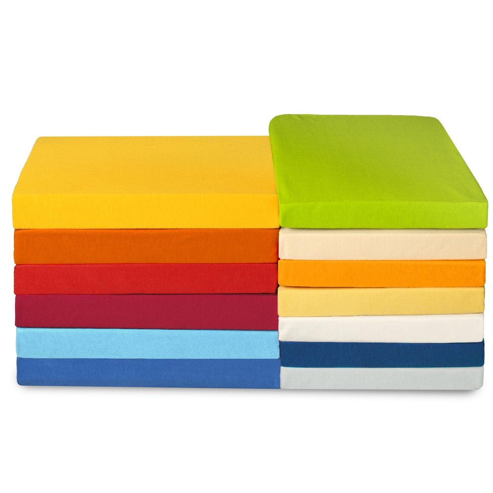 CelinaTex High-Line Kids Fitted Sheet, 60 x 120–70 x 140 cm, Light Blue, Mako Cotton Jersey, 180 g/m²