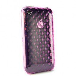 XQ-Diamonds Hard Case Silicone Cover Purple for iPhone 3G/3GS
