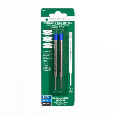 Monteverde P442BU Ceramic Gel Refill, Parker Compatible, Blue