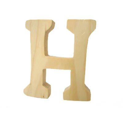 3D Wooden Letter "H", 8 cm Extra-Thick
