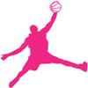 Samunshi Basketball Player Wall Decal, Design 767, 19 x 20 cm, Pink view 1