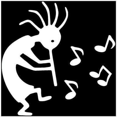 Samunshi Kokopelli Music Wall Decal 52 x 60 cm, White