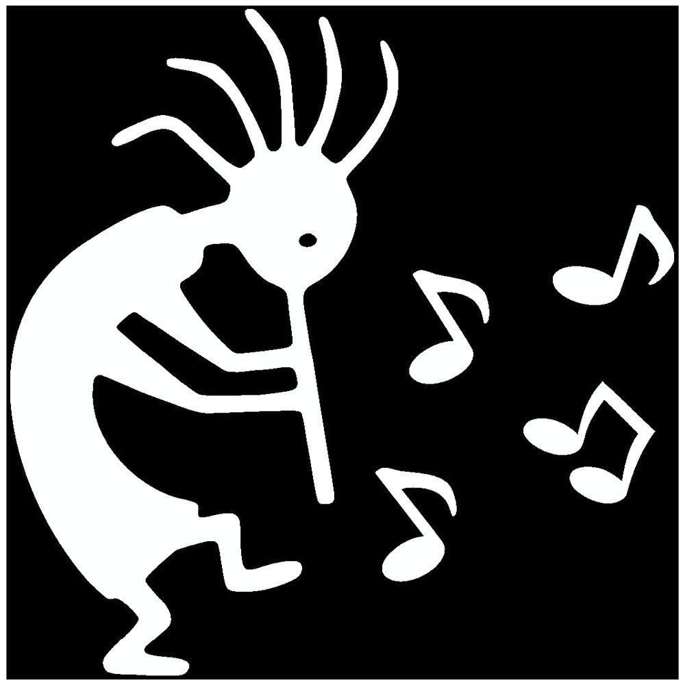Samunshi Kokopelli Music Wall Decal 52 x 60 cm, White