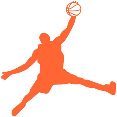 Samunshi Basketball Player Sticker 767, 3.7 x 3.9 in, Orange