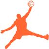 Samunshi Basketball Player Sticker 767, 3.7 x 3.9 in, Orange view 1