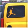 Samunshi Basketball Player Sticker 767, 3.7 x 3.9 in, Orange view 2