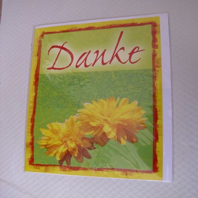 Thank-You Card with Flower Illustration and Envelope, White, 1 Piece