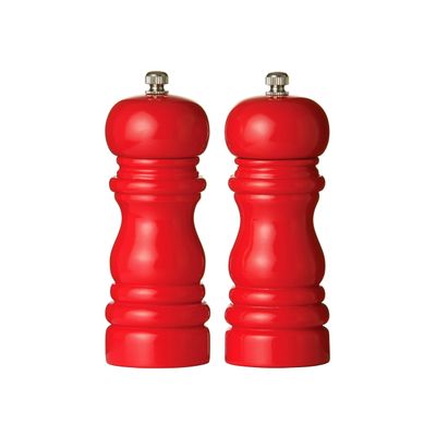 Premier Housewares Salt and Pepper Mill Set, 14.2 cm, High-Gloss Red