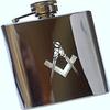 Square Flask with Freemason Symbol and Personalized Engraving view 1