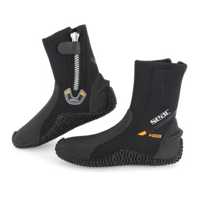 SEAC Basic HD, 5 mm Neoprene Dive Boots with Rigid Sole, Black, XL
