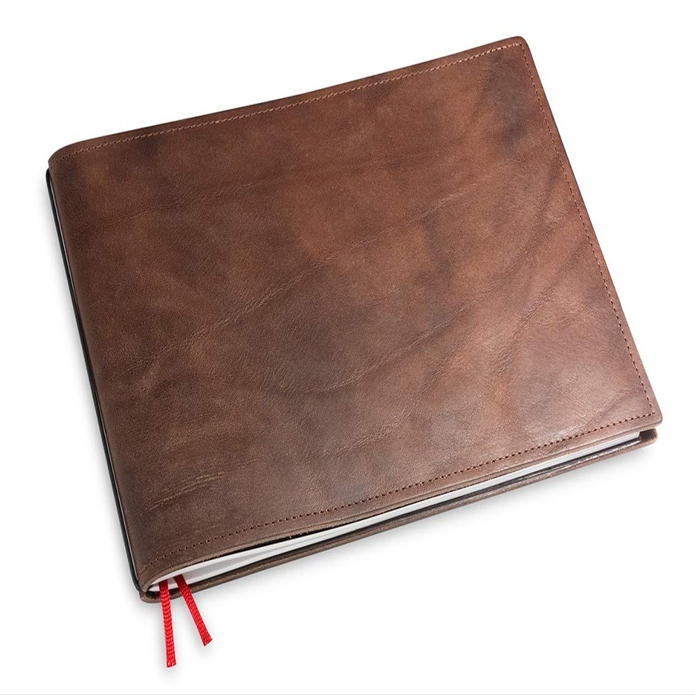 X17 A5+ Landscape Notebook/Personal Organizer, 9 mm Thin, Chestnut Leather, Refillable