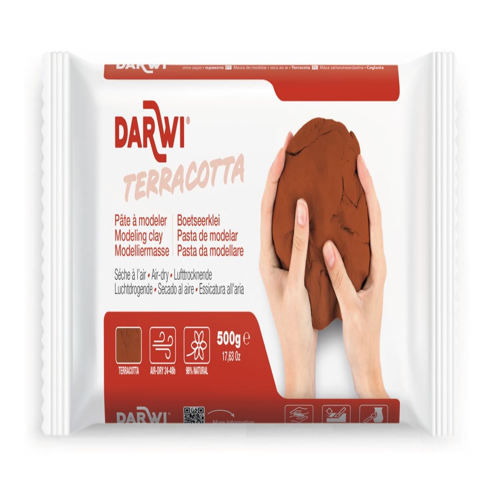 Darwi DA0810500000C Terracotta Air-Drying Modeling Clay, 500 g