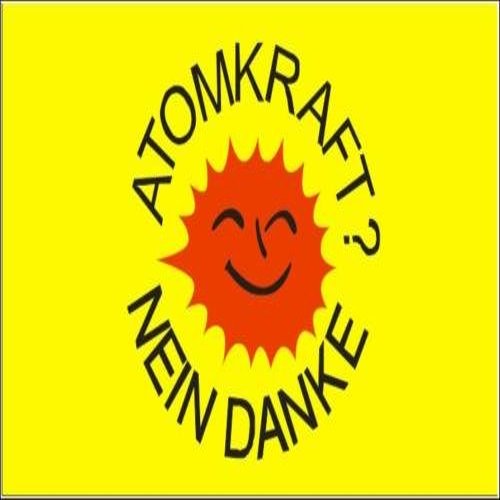 Hemstitched Flag “Nuclear Power? No Thanks!” Yellow Flag Licensed Product 30 x 45 cm - FRIP Shipping