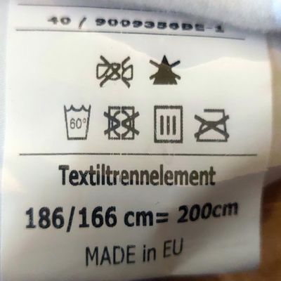 Strickerchemie Textile Divider for Softside Waterbeds, 200 cm Outer Dimension, Washable