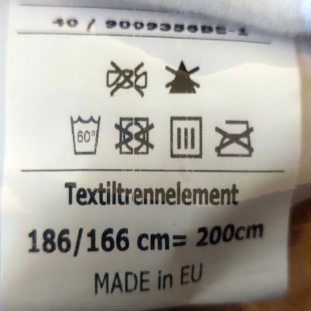 Strickerchemie Textile Divider for Softside Waterbeds, 200 cm Outer Dimension, Washable