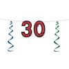 Beistle “30” Glittered Streamer, 15 Inches by 7 Feet view 1