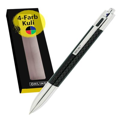 ONLINE 4-Color Carbon Ballpoint Pen with 4 D1 Refills