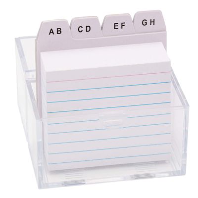 TSI DIN A8 Index Card Box with 100 Lined Cards, A–Z Dividers, Art. No. 65980