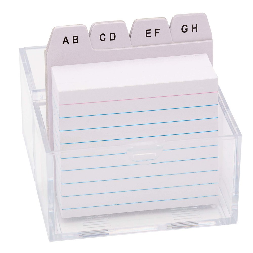 TSI DIN A8 Index Card Box with 100 Lined Cards, A–Z Dividers, Art. No. 65980