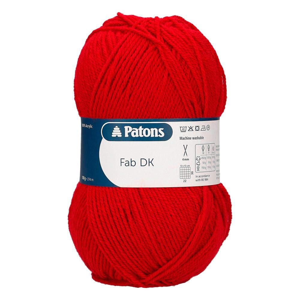Patons Fab DK Acrylic Yarn, Cherry, One Size