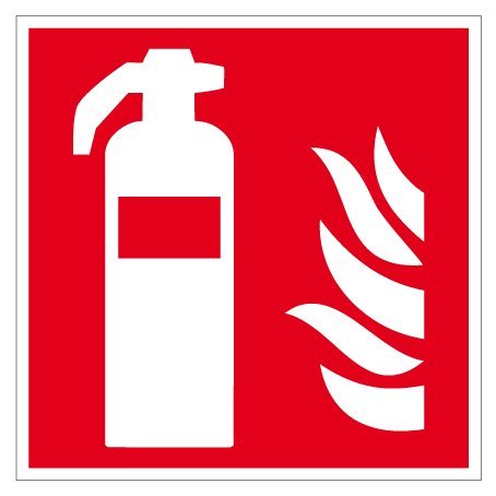 Fire Safety Sign, Fire Extinguisher, Vinyl Film, 10 x 10 cm