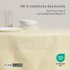 Homescapes Cream 100% Cotton Hemstitched Tablecloth, 137 x 228 cm view 3