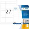 HERMA Inkjet Labels A4, 63.5 x 29.6 mm, White Film, 270 Pack view 1