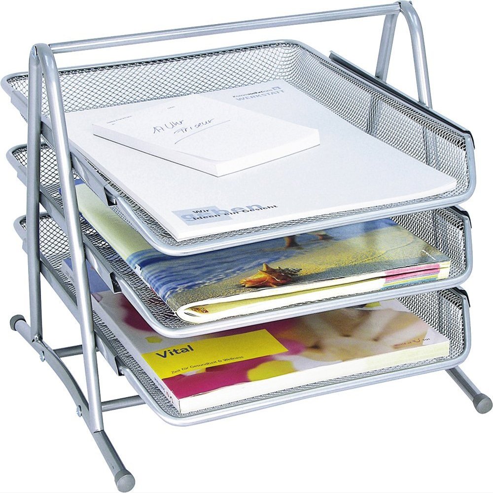 WEDO 65 854 Office Organizer, Silver Metal, 3 Drawers