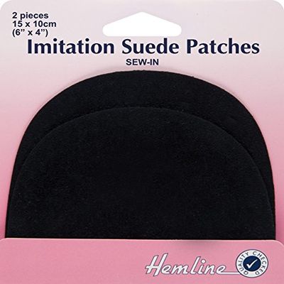Hemline Suede Sew-On Patch, 10 x 15 cm, Black