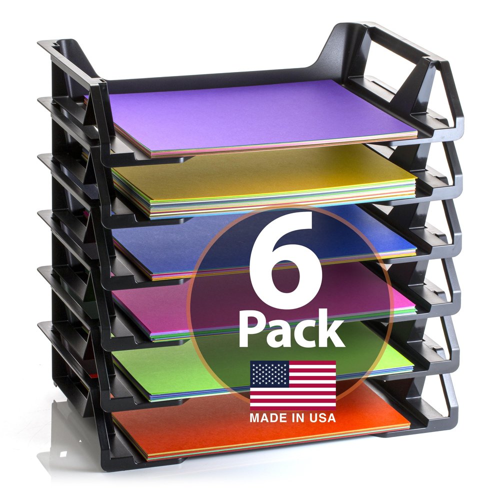 Officemate OIC Achieva Letter Trays, Side-Loading, Recycled, Black, 6-Pack (26212)