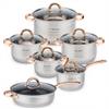 EliteHoff 12-Piece Induction Cookware Set, Gold view 1