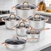 EliteHoff 12-Piece Induction Cookware Set, Gold view 3