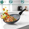 EliteHoff 3-Piece Induction Frying Pan Set (16/18/20 cm), Cast Aluminum Nonstick Pans with Silicone Handles, Gray (E-7551) view 4