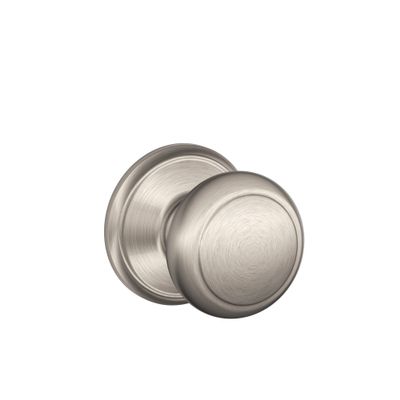 Schlage F10 AND 619 16-080 10-027 Andover Hall and Closet Knob, Satin Nickel