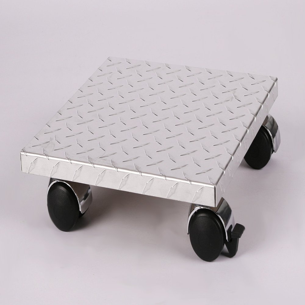 Professional Plant/Furniture Dolly 30 x 30 cm, Aluminum, 120 kg, Chrome Casters with Brake