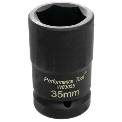 Performance Tool W83035 1-Inch Drive 35 mm Wheel Nut Socket for Isuzu, Hino, Mitsubishi Fuso and Import Trucks