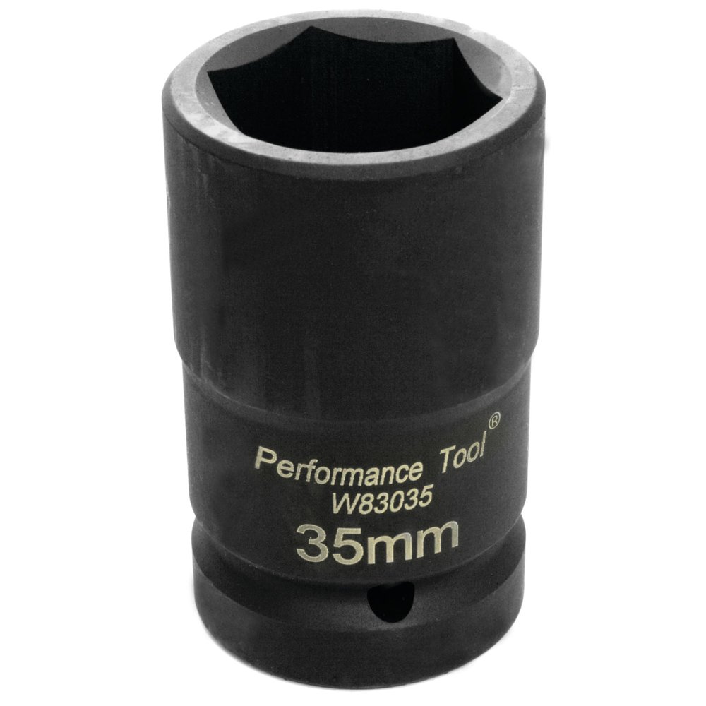 Performance Tool W83035 1-Inch Drive 35 mm Wheel Nut Socket for Isuzu, Hino, Mitsubishi Fuso and Import Trucks