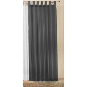 Solid Sheer Voile Curtain, Black, 245 x 140 cm