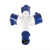 Perel Power Distributor, 16 A/230 V, 3500 W, CEE Plug to 3 x CEE Sockets, Indoor/Outdoor, ABS, Blue view 2