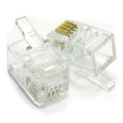 RJ10 4P4C Telephone Handset Replacement Crimp Plugs, 10-Pack