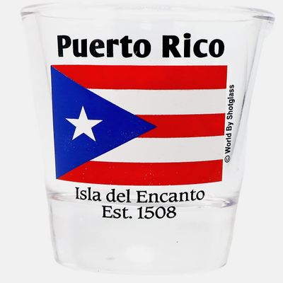 Puerto Rico Flag Shot Glass by World By Shotglass